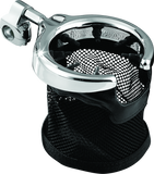 Kuryakyn Drink Holder with Mesh Basket 1-1/4 inch Clamp Chrome