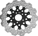Twin Power 84-17 Big Twin Exc 08-17 FLH FLT Rear 11.5 Scalloped Floating Rotor Black Mesh