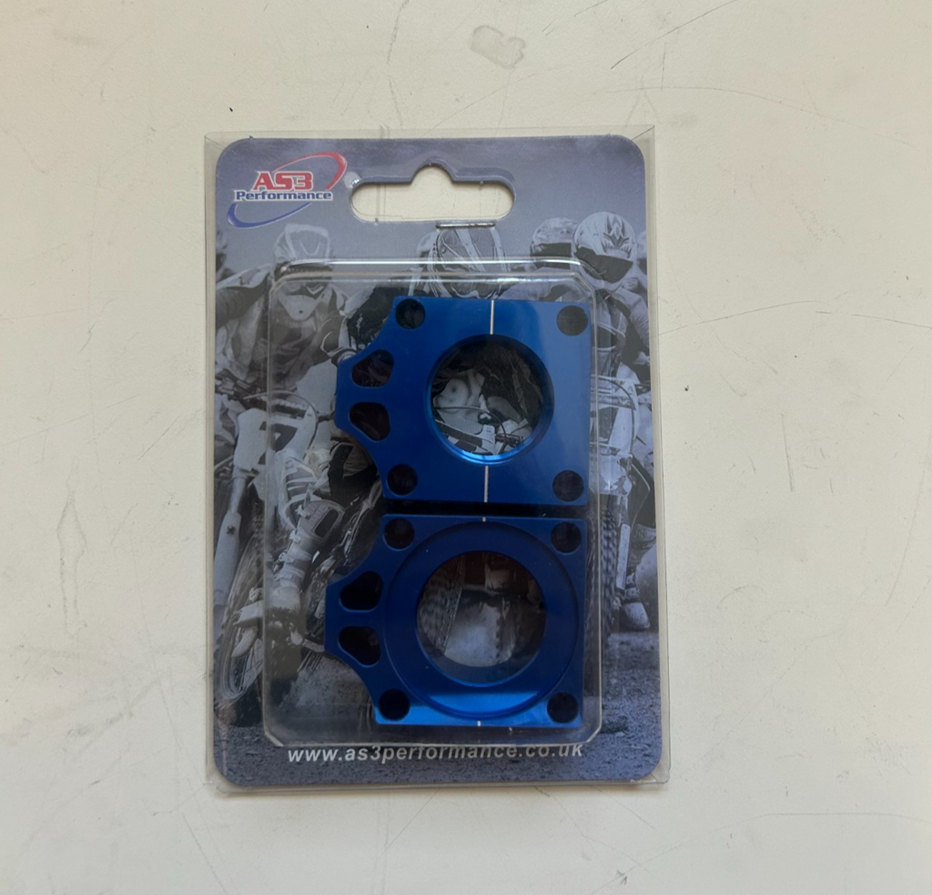NEW AS3 Performance Chain Adjuster Rear Axel Blocks (Blue) - Part# 18678
