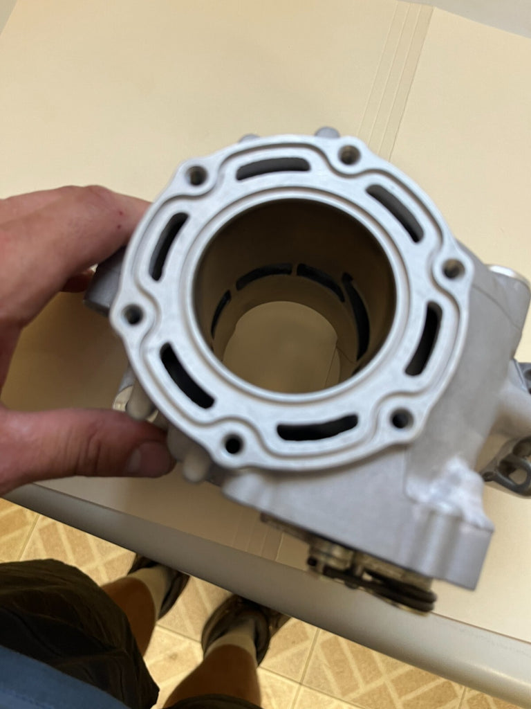 motorcycle cylinder, tm, tm moto, powervalve, power valve, barrel, engine