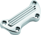 Bikers Choice 74-Up Chrome Finned Handlebar Clamp With 1in. Bars