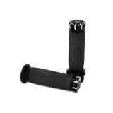 Burly Brand 82-17 H-D Dual Cable Set Hawk Billet Handle Grip Set - Black Machined