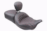 Mustang 08-25 Harley FL Touring Rd King Sp, Rd Glide Ltd, Dble Diamond ST Backrest - Black/AB